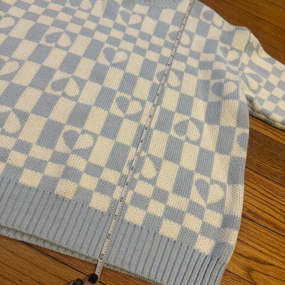 Blue and white checkered heart - Picture 5 of 7